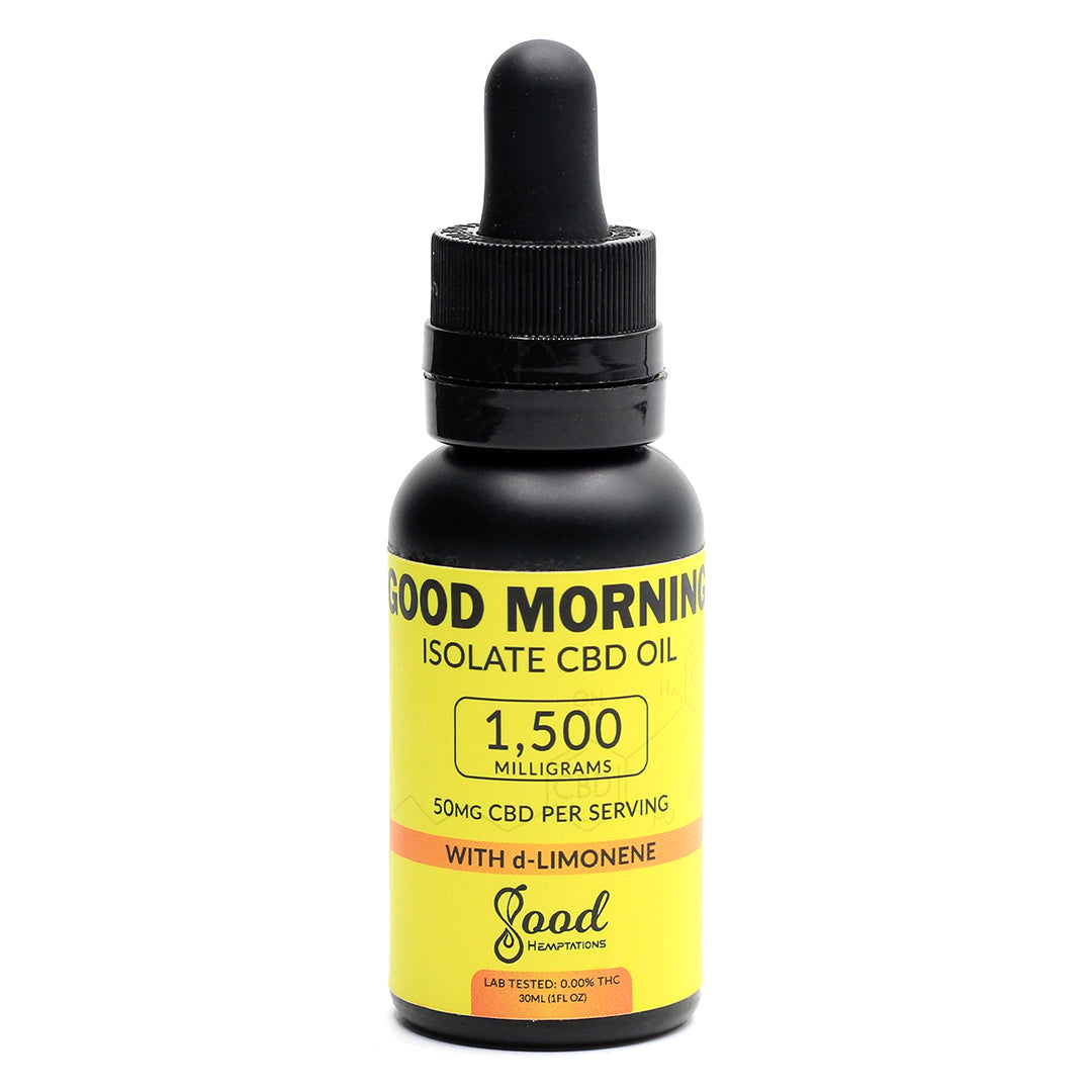 Good Hemptations Good Morning 1500mg CBD Isolate Tincture  Nature's Secret