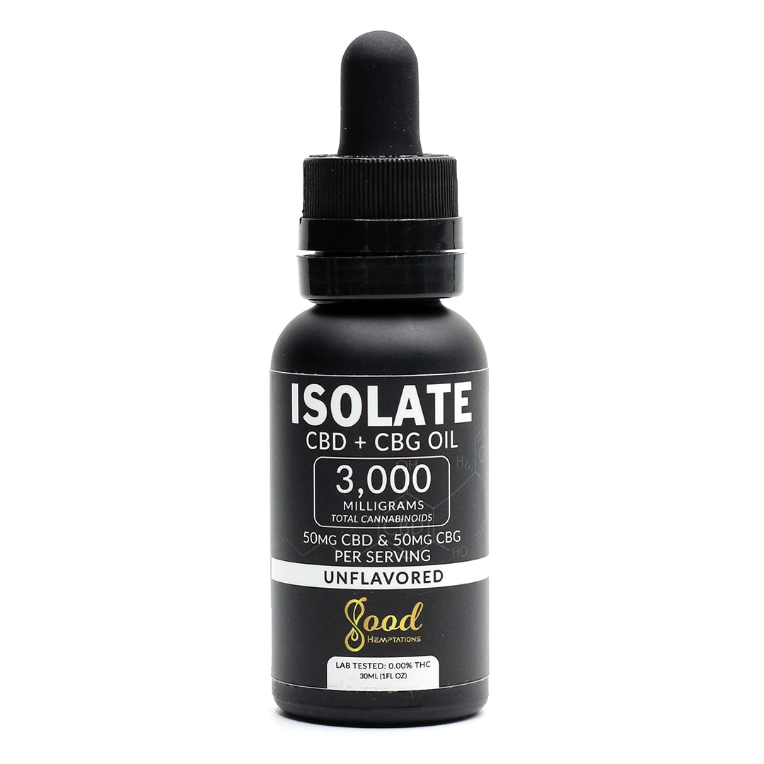 Good Hemptations Black Label CBD+CBG Isolate Tincture 3000mg
