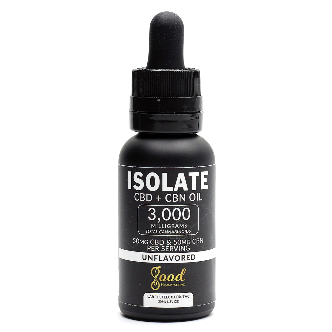 Good Hemptations Black Label CBD+CBN Isolate Tincture 3000mg