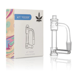 Glass kit feeder next to its packaging on a white background