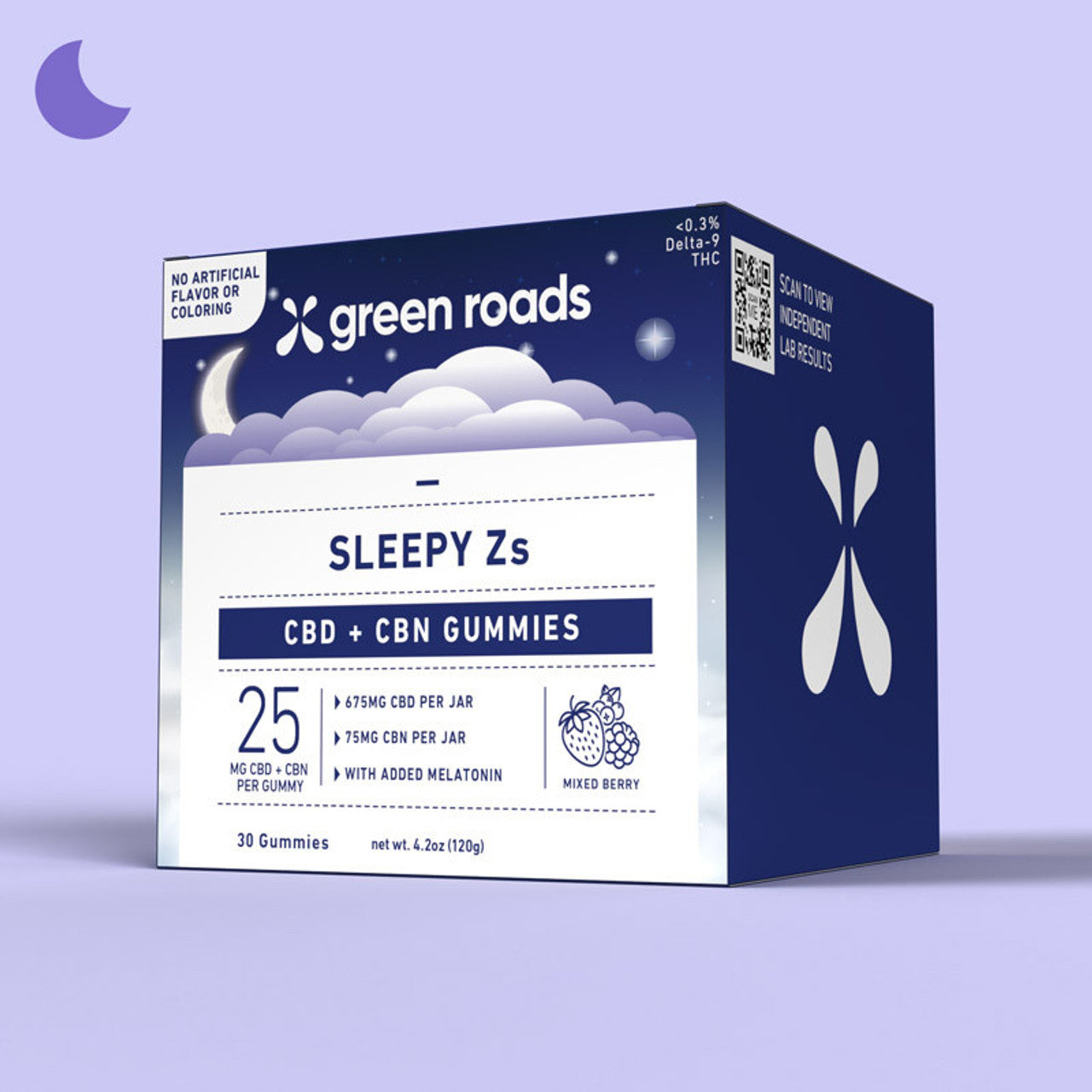 GREEN ROADS Sleepy Zs CBD/CBN Gummies – 25mg 30 ct