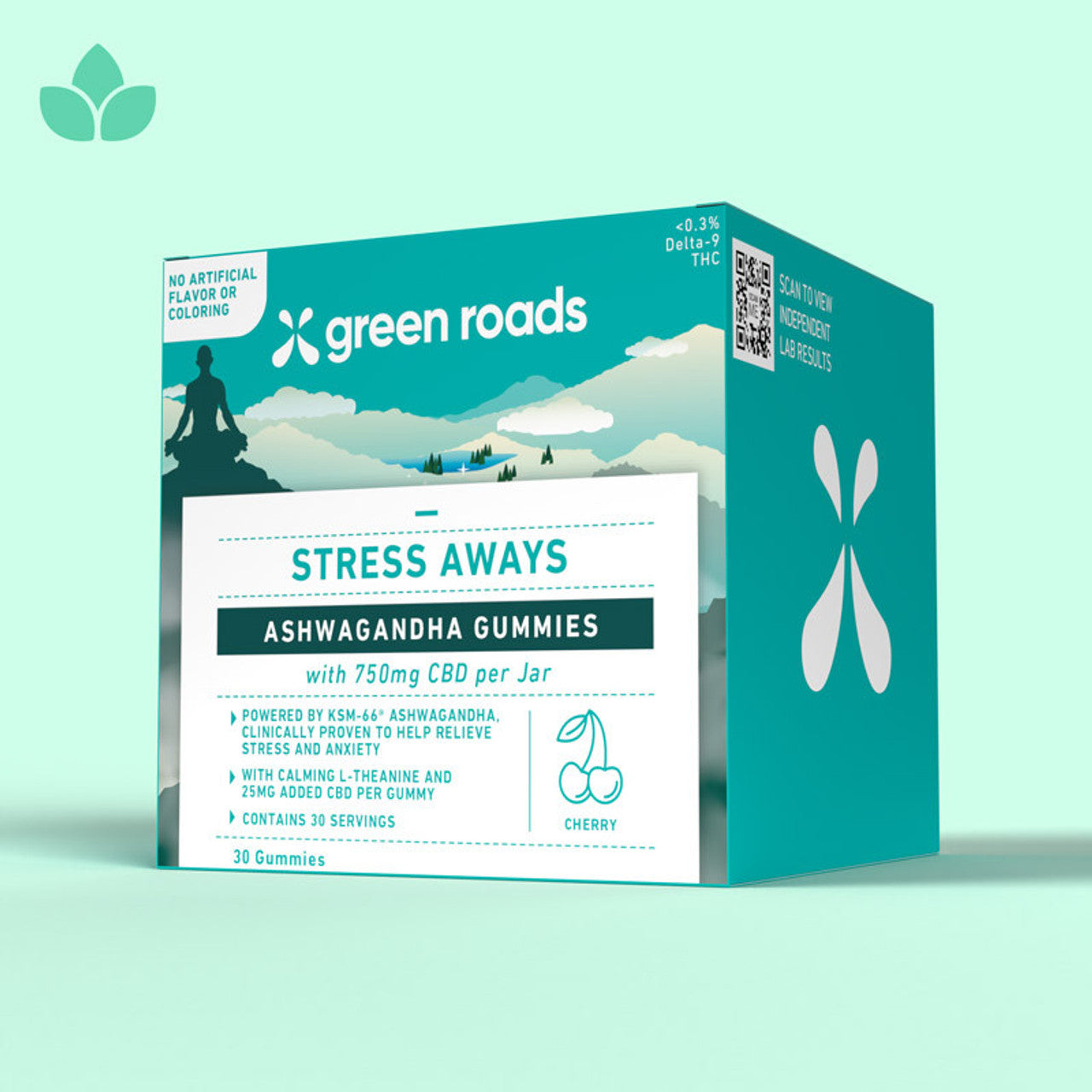 GREEN ROADS Stress Aways Gummies w/ Ashwagandha 30 ct