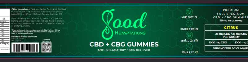 Good Hemptations CBD CBG gummies