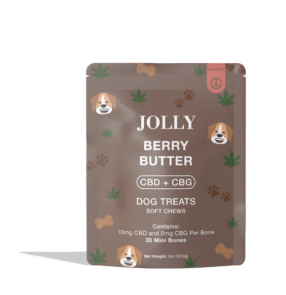 Jolly Cannabis Berry Butter CBD+CBG 30ct Dog Chew  Nature's Secret