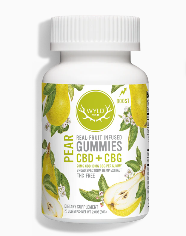 Wyld CBD/CBG Pear Gummies 25mg