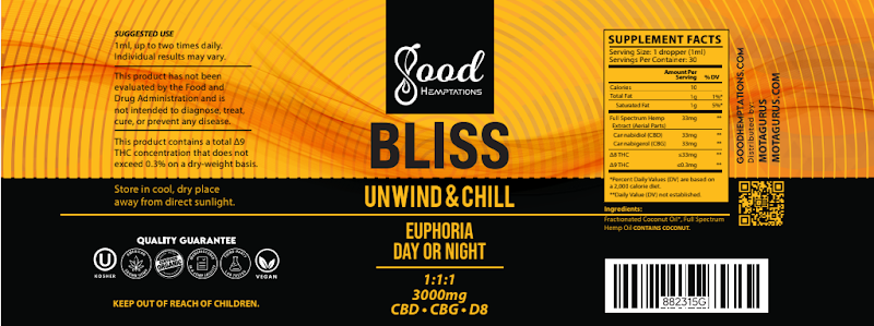 Good Hemptations Bliss Tincture  Nature's Secret